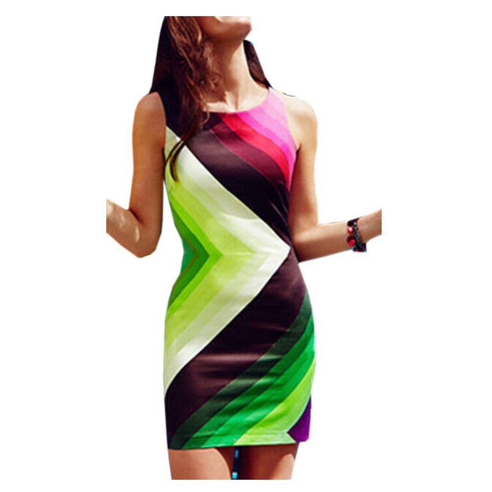 Desigual Multicolor Chevron Mini Dress
